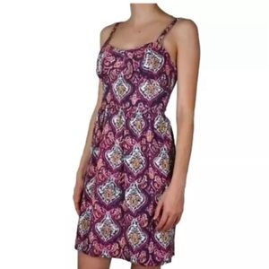 J. Crew Paisley Print A-Line Sweetheart Sleeveless Dress Sz 8 Blue Pink White